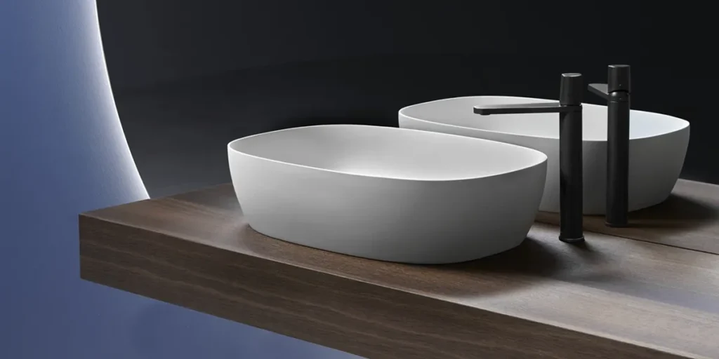 روشویی مستطیلی روکار از متریال Cristalmood مدل SENSOC